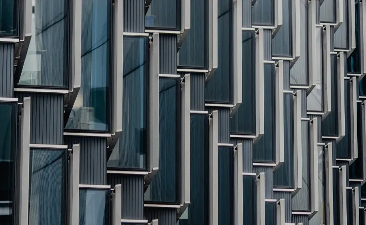 Glass and aluminum facade